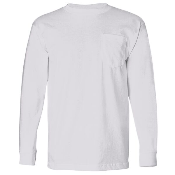 USA-Made Long Sleeve T-Shirt with a Pocket Thumbnail