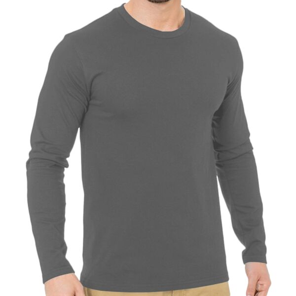 Unisex Fine Jersey Long Sleeve Crewneck T-Shirt Thumbnail